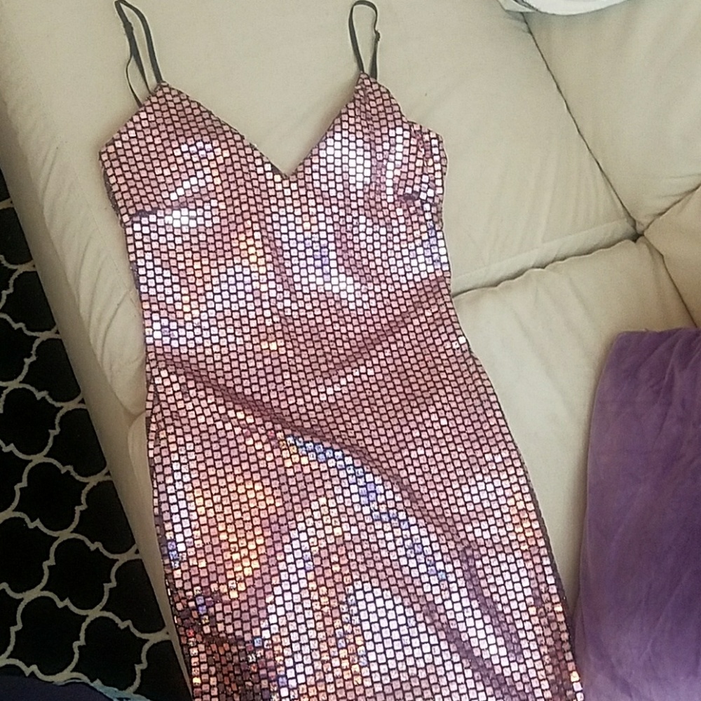 Pink/purple sequinned glitter dress